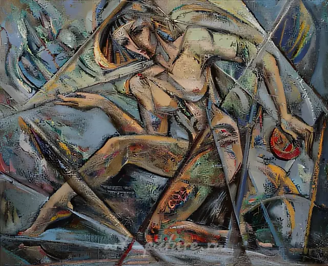 Канатоходка, 1998, масло на холсте, 70x84