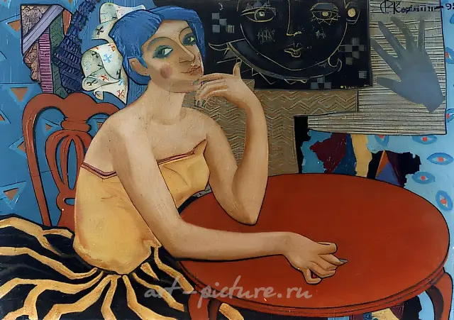 A Girl with a Pear, 1992, oil on canvas, 80x120