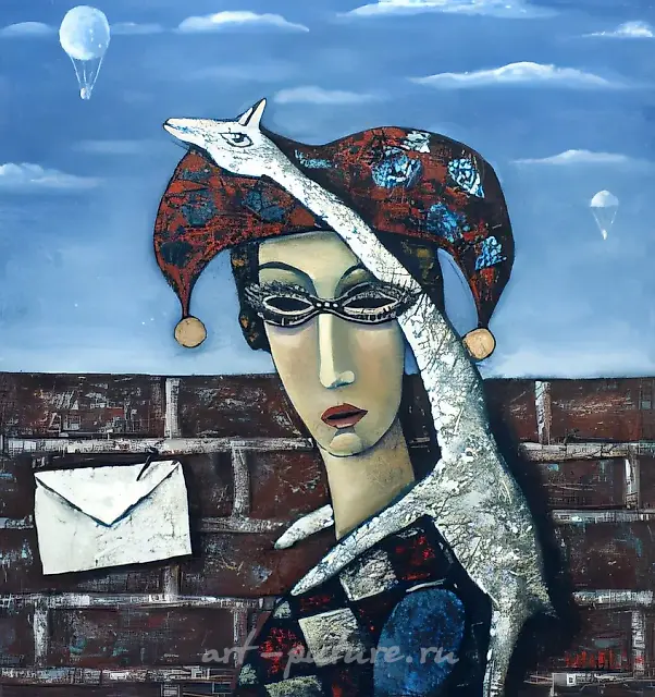 Letter, 1997, canvas, oil, 70x65
