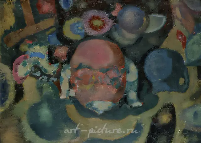 Still-life	, 1990, oil on canvas, 73x100