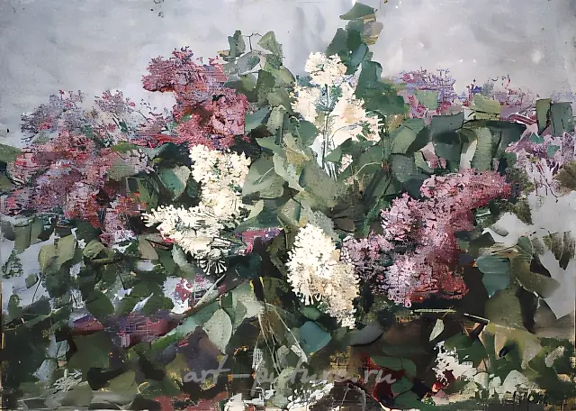 Сирень., 1947, холст, масло, 65 х 90