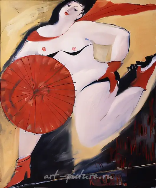 Red Umbrella, 1997, oil on canvas, 120x100