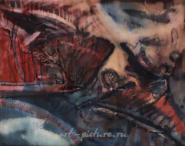 Lyrical Mood, 1995, canvas, mixed technique, 80x100