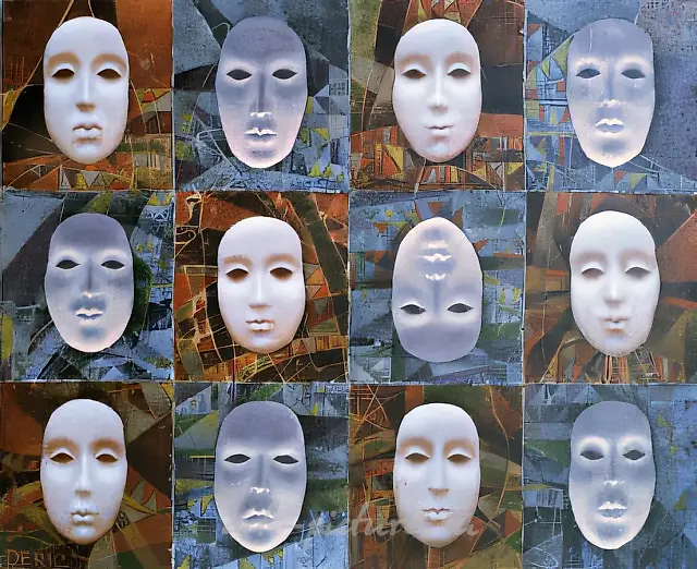 He and They, 1994, oil on canvas, 88x108