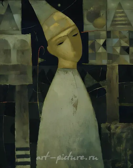 Night Guest, 1996, canvas, oil, 100x80