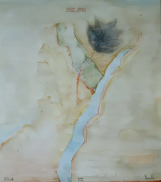 Landscape with a Tree, 1997, canvas, tempera, oil, 100x90