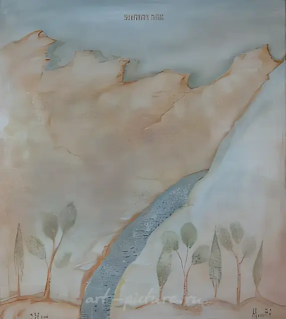 Romantic Landscape, 1997, canvas, tempera, oil, 100x90