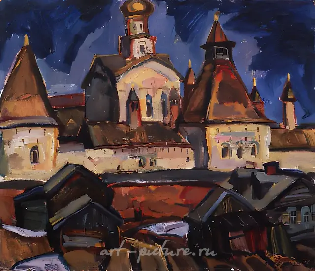 Rostov Landscape, 1972, oil on cardboard, 60x70