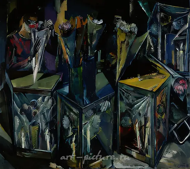 翠菊，1996年，布面油画，55 x 80厘米