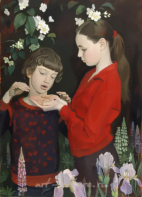 Божья коровка., 1990, оргалит, темпера,