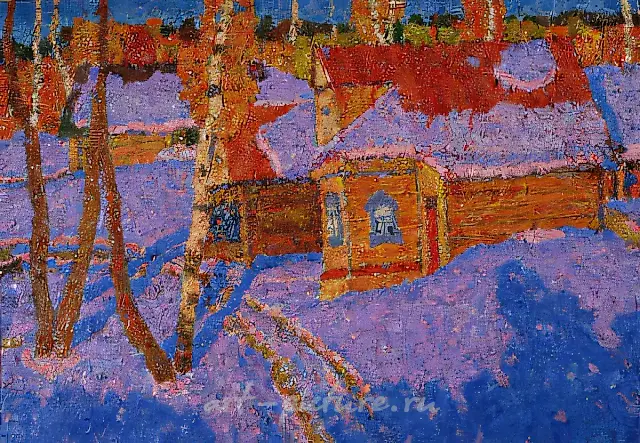 Ранний снег., 1998, холст, масло, 70 х 100