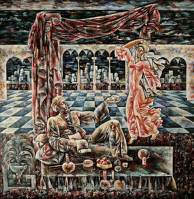 诗人，1987年，布面油画，90 x 90