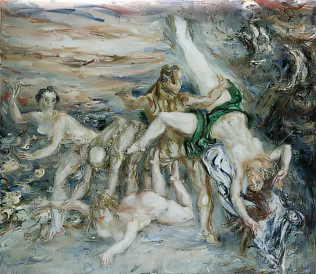 绑架，1992年，布面油画，80 x 90