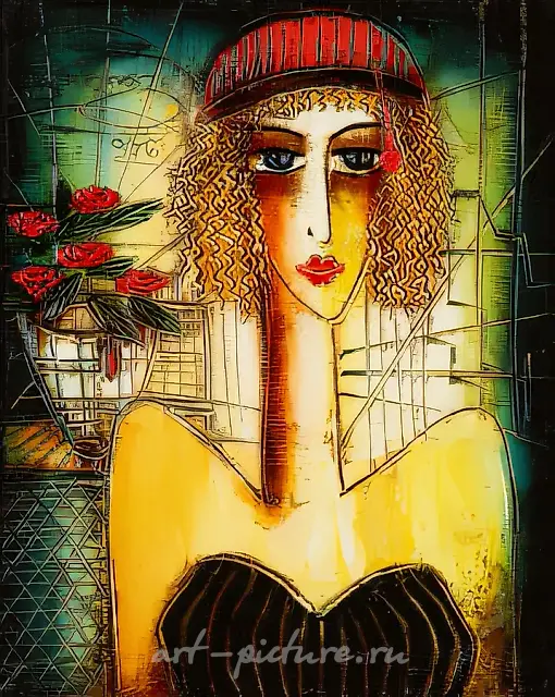 扬卡，1997年，布面油画，50×40厘米。私人收藏。俄罗斯。