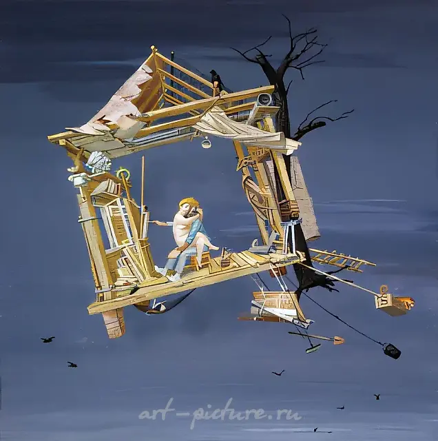 Artist`s House, 1997, canvas, acrylic, 72x70. Author`s property