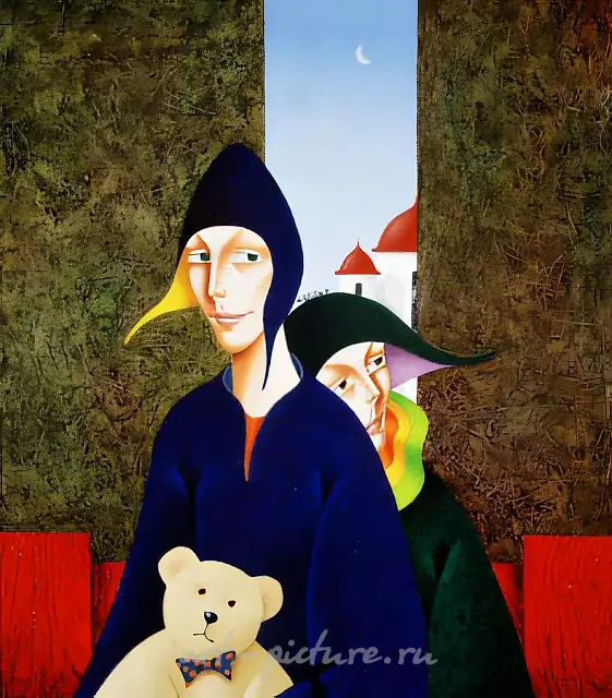 狭窄的小巷，1996年，布面油画，110×110，作者收藏