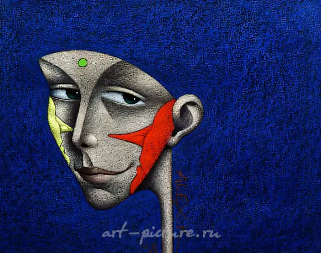 绿色的眼睛，1998年，纸本，粉彩，63x72，作者收藏