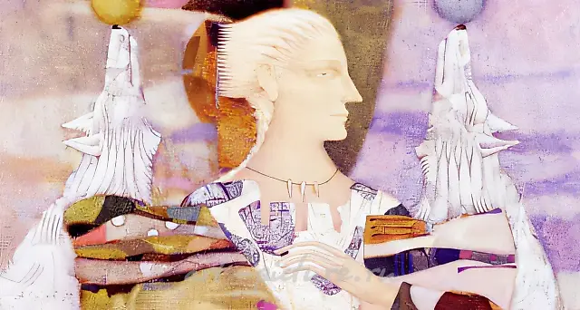 肖像画，1999年，布面，油画，丙烯，80x100 作者自藏