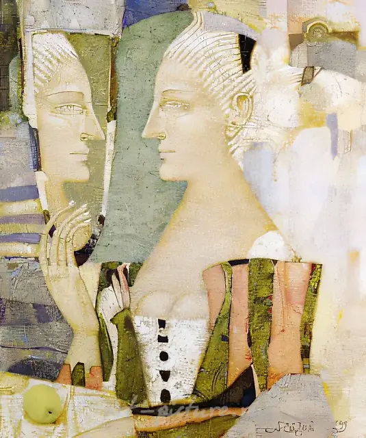 镜子，1999年，布面，油画，丙烯，70x60，作者自藏