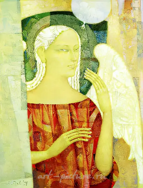 进入的天使，1998年，布面，油画，丙烯，81x69，作者自藏