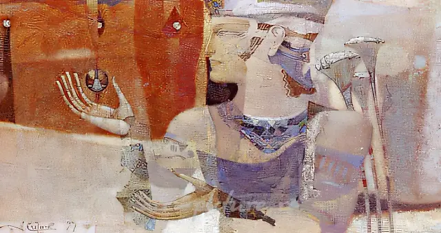 玩球，1997年，布面，油画，丙烯，60×110，作者自藏
