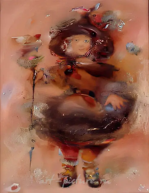 Rhea on a Pink Background, 1996, canvas, acrylic, oil, 90x70
