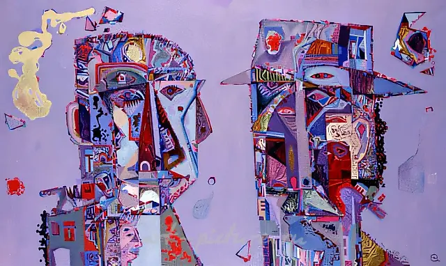 Dialogue., 1991, canvas, oil, 89х152