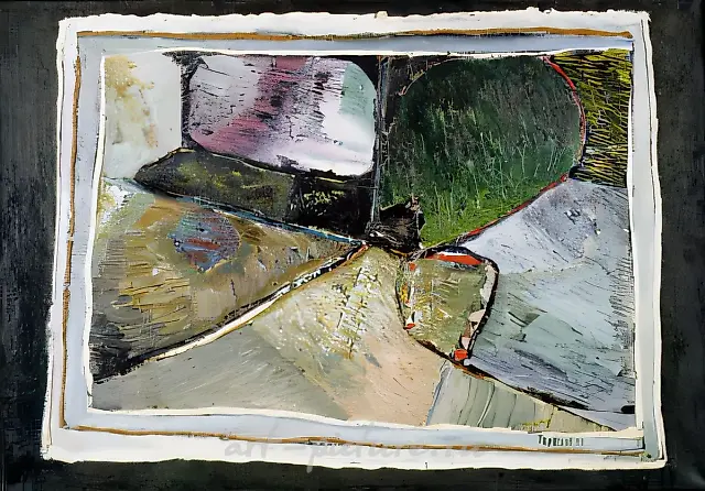 风景 I，1993年，布面油画，50x70，500美元。作者所有。