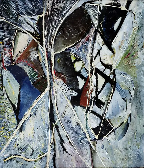 溪流，1993年，布面油画，60x50厘米，500美元。作者自藏。