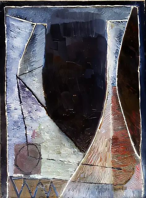 墙，1993年，布面油画，70x50厘米，500美元。作者自藏。