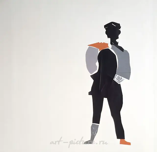 Sergei Eisenstein., 1986, collage, paper, 59х60 "East-West Gallery". London.