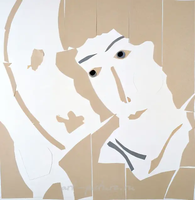 Rubliov’s angel., 1987, collage, paper, 59х60 Privat collection. London.