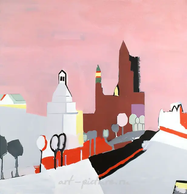 Moscow., 1987, tempera on canvas, 120х120 Author’s property