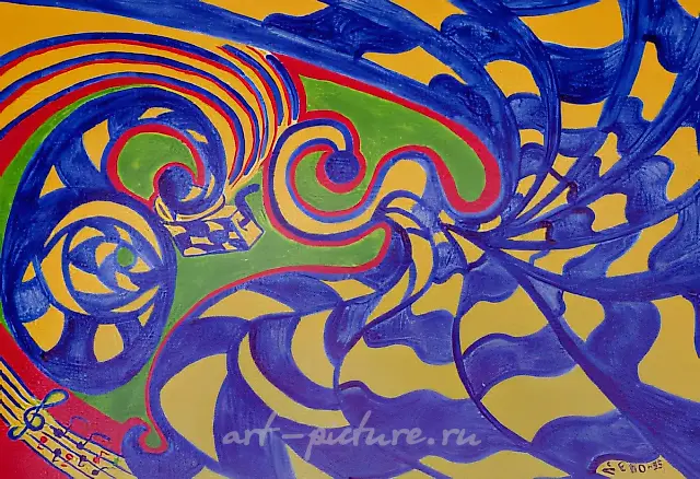 That whole jazz. Curtailment of space, time., 1999, cardboard, acrylic, 35х40 Author’s property