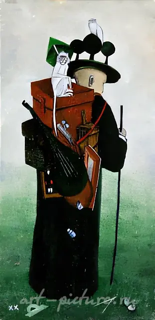 Monkey., 1993, canvas, oil, 40х20 Author`s property.