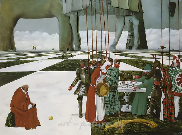 Chess., 1995, canvas, oil, 100х130 Private collection, Portugal.