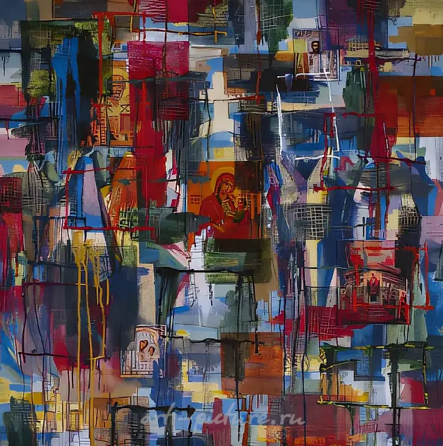 Eternal Motive, 1998, canvas, mixed technique, 115x115
