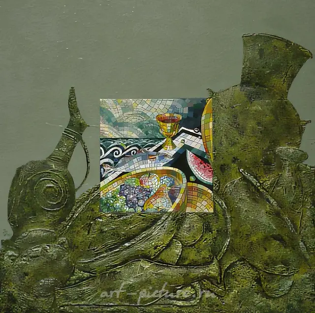 宴席，1998年，布面混合技法，100 x 100