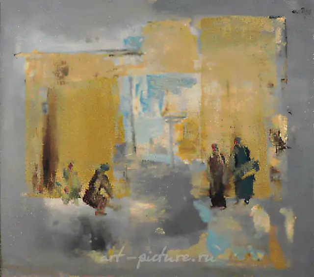 Samarkand, 1972, cardboard, oil, 60x70