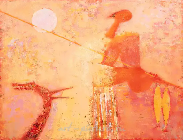 钓鱼归来，1992年，布面油画，89x116