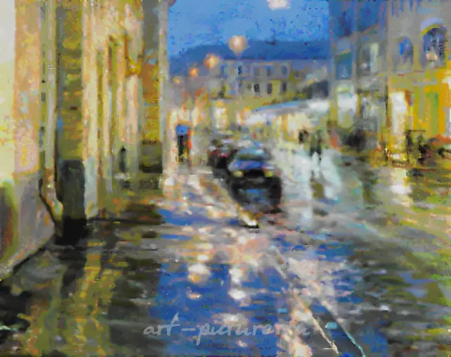 Evening on Nikolskaya, 1998, canvas, oil, 70x65