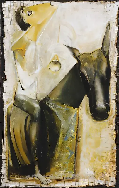 Jester, 1996, canvas, oil, 116x75
