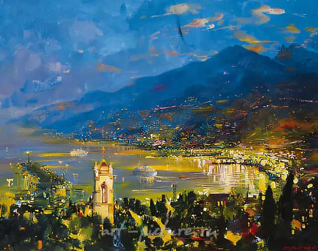 Вечерняя Ялта., 1995, холст, масло, 80х100