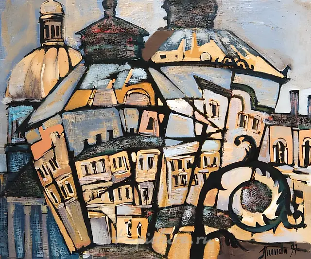 St. Petersburg Lanterns, 1997, canvas, oil, 50x60