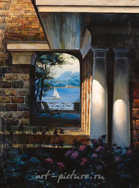 View of the Lake, 1998, canvas, oil, 39x29