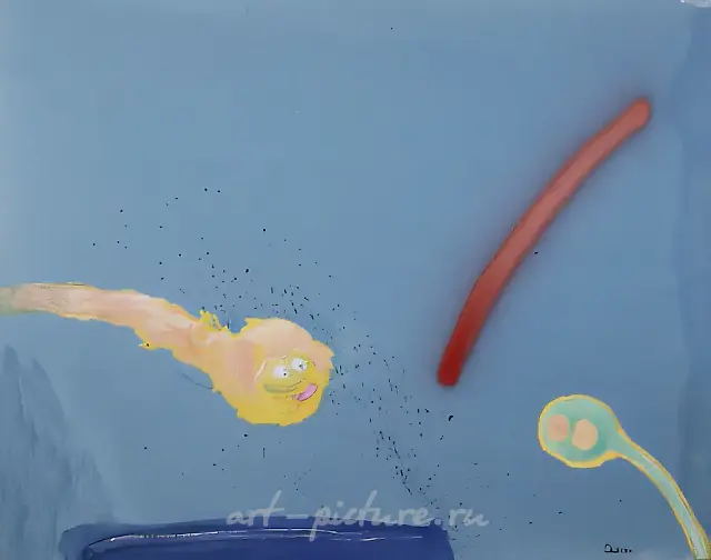 Death of a Fly, 1998, canvas, oil, spray, 180x230