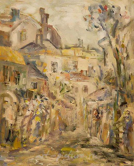 Старый город., 1991, картон, темпера, 50х40
