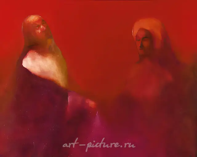 Conversation, 1997, canvas, oil, 50x60