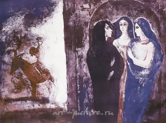 Утро, 1983, цветной офорт, 50х64