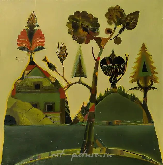 幽远的钟声，1997年，布面油画，60 x 60